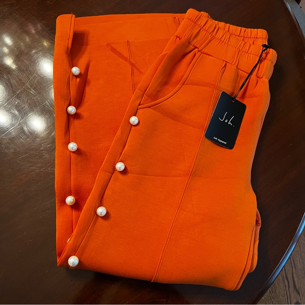 NWT Joh Apparel Texas Orange Francine French Scuba Pearl Hoodie Set - Large - Picture 5 of 16